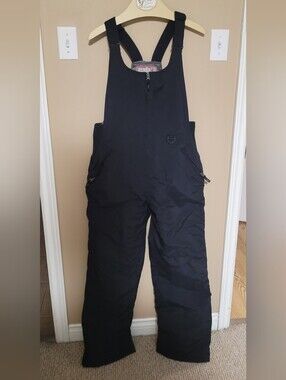 Black Insulated Snow Bib Pants - Women's